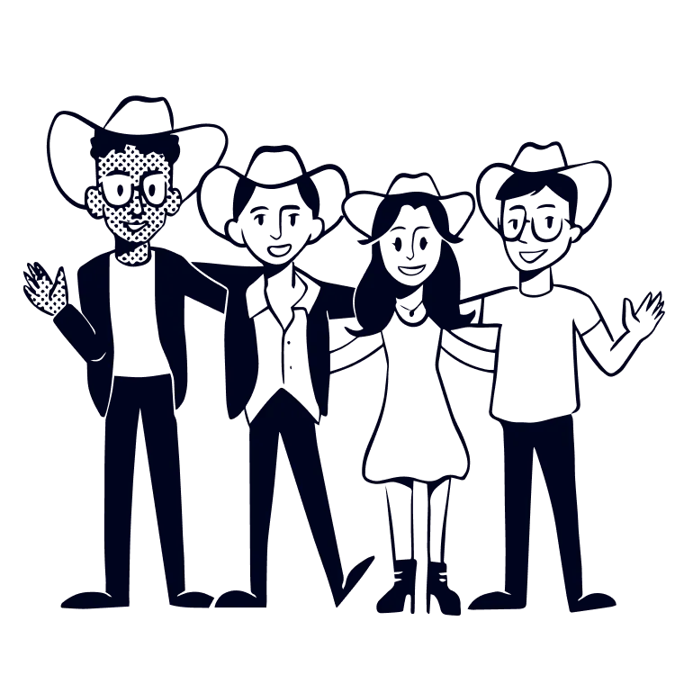 An illustration of apm help team members